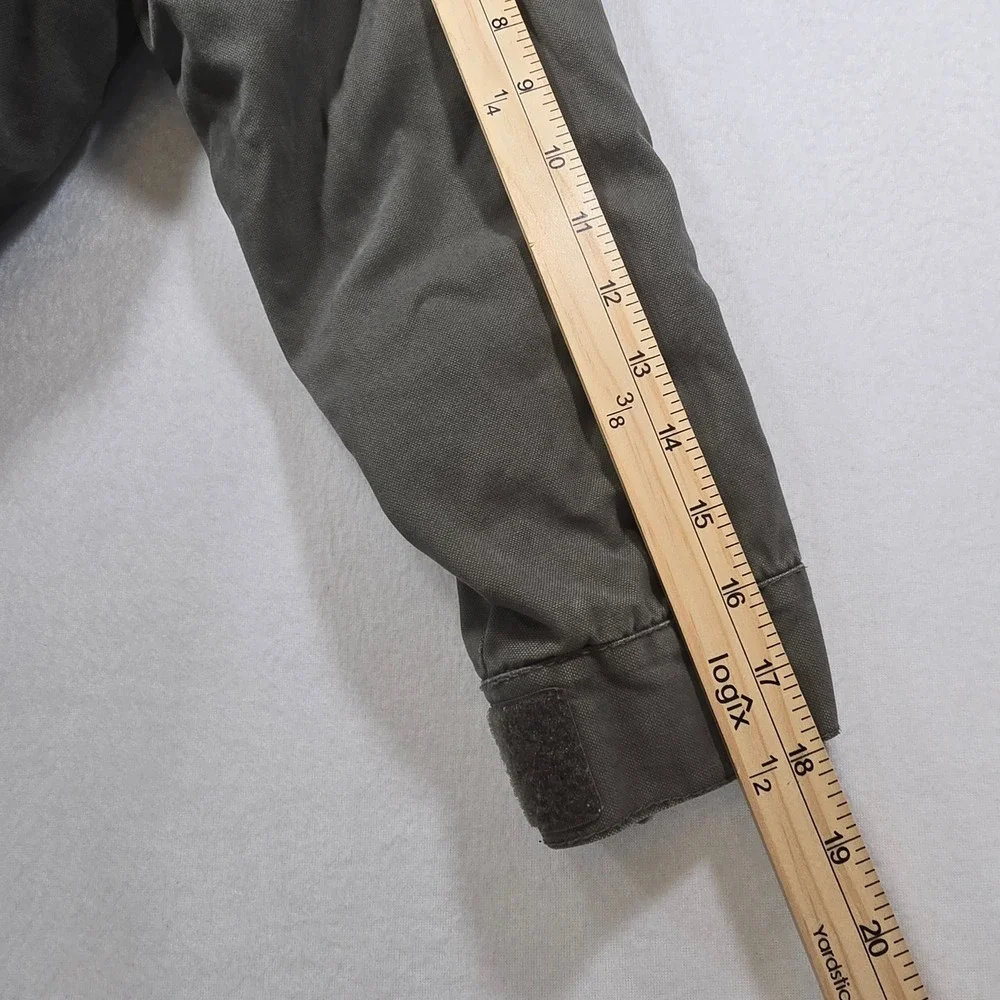HM LOGG Boys Olive Green Field Jacket Faux Shearling Lined Parka Size 8-9Y